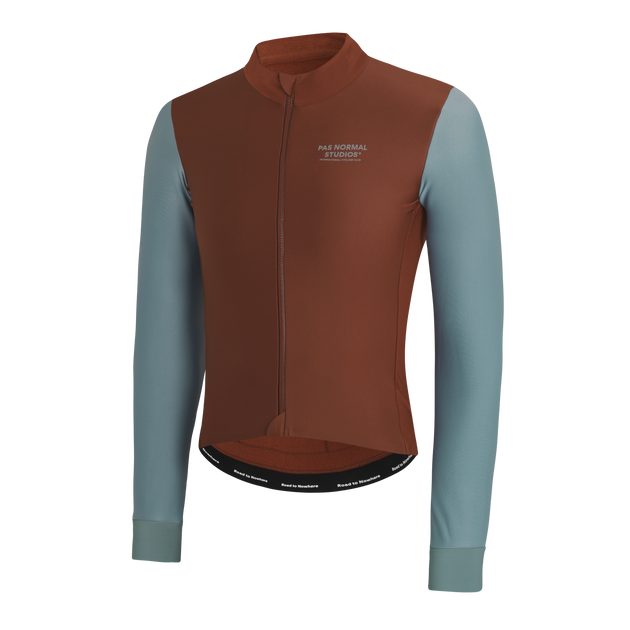PNS Mechanism Men's Thermal Longsleeve Jersey Mahogany/Dusty Teal