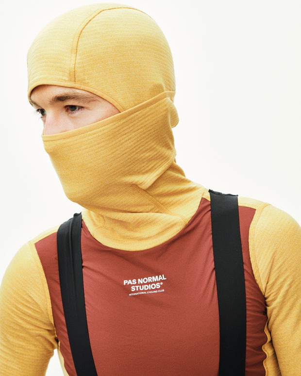 PNS Men's Thermal Hooded Longsleeve Windproof Baselayer Camel/Maroon
