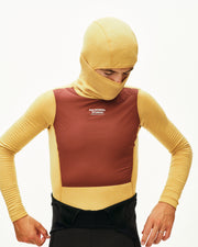 PNS Men's Thermal Hooded Longsleeve Windproof Baselayer Camel/Maroon