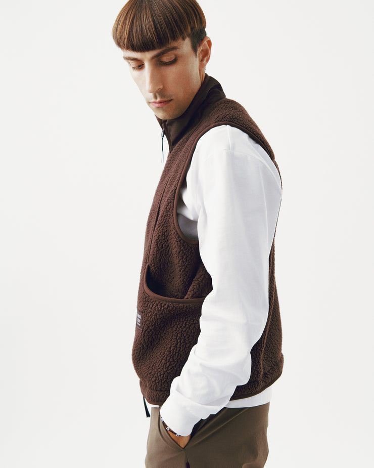 PNS Off-Race Pile Fleece Vest Light Brown