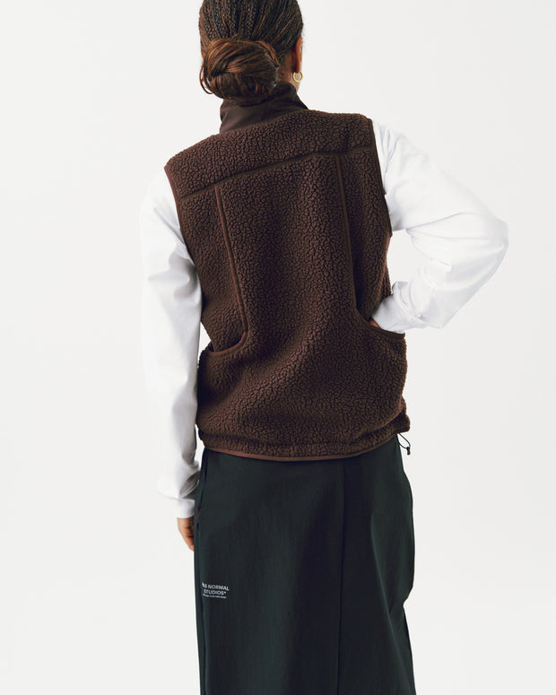 PNS Off-Race Women's Pile Fleece Vest Light Brown