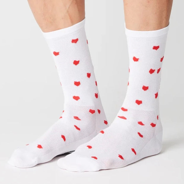 Fingerscrossed Hearts Socks White/Red
