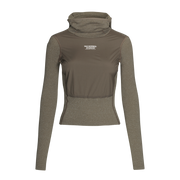 PNS Women's Thermal Hooded Longsleeve Windproof Baselayer Dark Stone