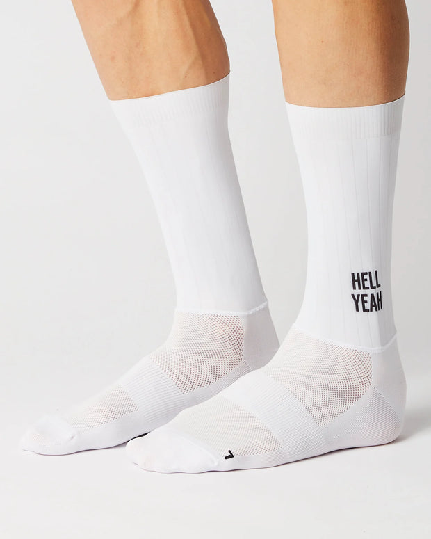 Fingerscrossed Iconic Hell Yeah Aero Socks White