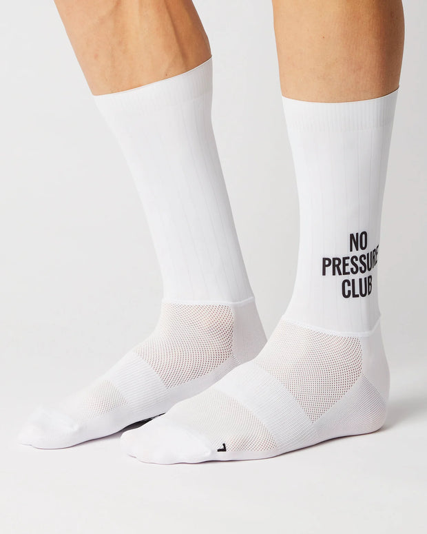 Fingerscrossed Iconic No Pressure Club Aero Socks White