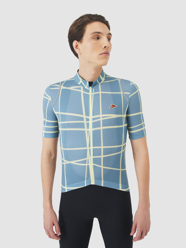 Café du Cycliste Mona Men's Jersey Deep Water/Naples Yellow