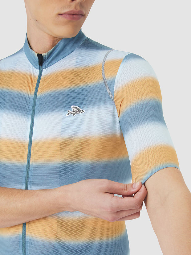 Café du Cycliste Mona Men's Jersey Deep Water/Sunflower
