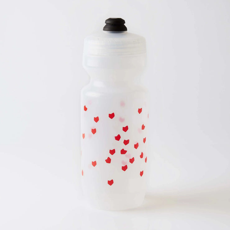 Fingerscrossed Hearts Bidon White/Red