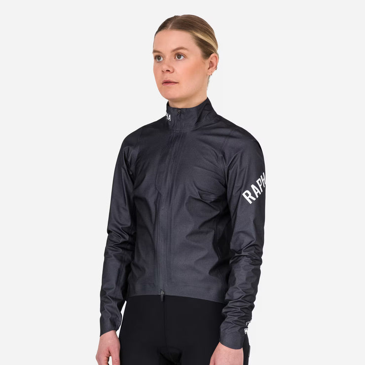 Rapha Pro Team Women's Gore-Tex Lightweight Rain Jacket Black Charcoal