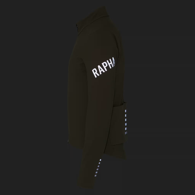 Rapha Pro Team Men's Shadow Winter Jacket Moss Green/Silver Reflective