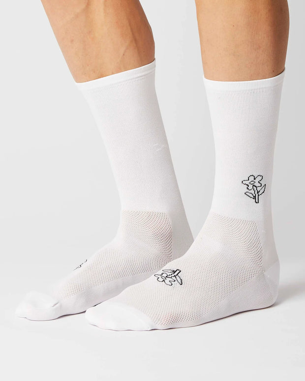 Fingerscrossed Classic Iconic Flower Socks White