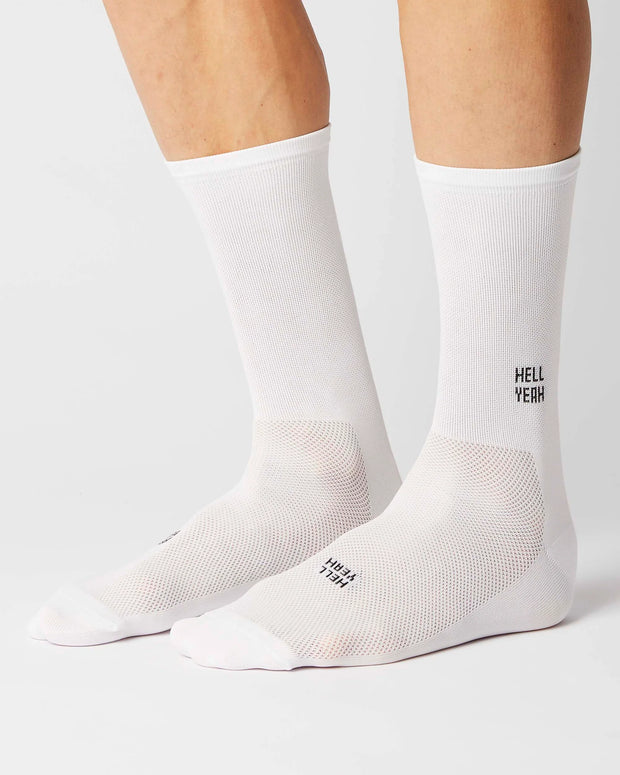 Fingerscrossed Classic Iconic Hell Yeah Socks White