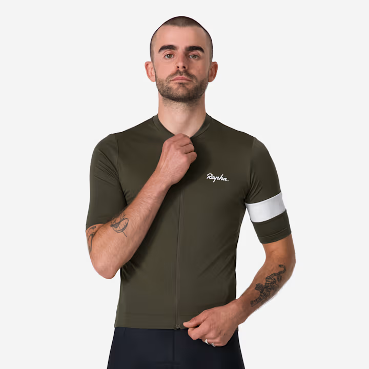 Rapha Core Men's Jersey Dark Green/White | Maats.cc – Maats.cc