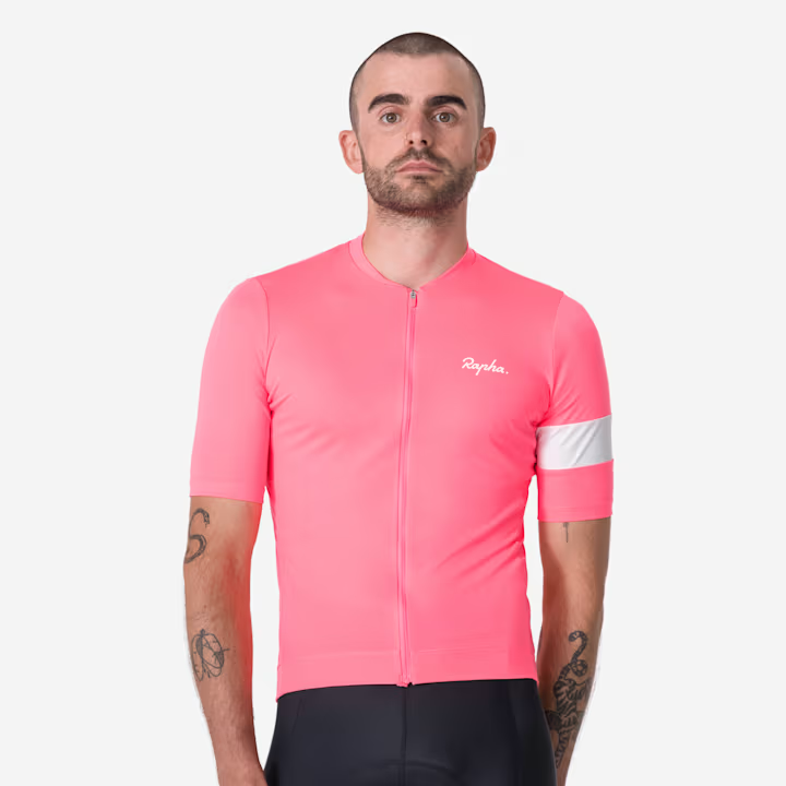 Rapha Core Men's Jersey High-Vis Pink/White