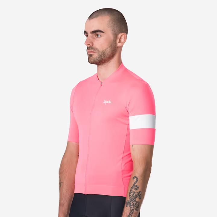 Rapha Core Men's Jersey High-Vis Pink/White | Maats.cc – Maats.cc