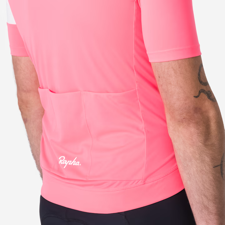 Rapha Core Men's Jersey High-Vis Pink/White