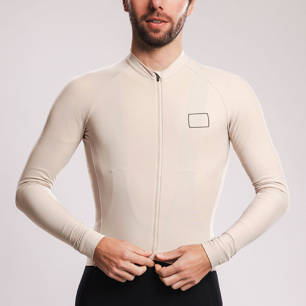 Canvas Solid Longsleeve Jersey Chalk - Maats Cycling Culture