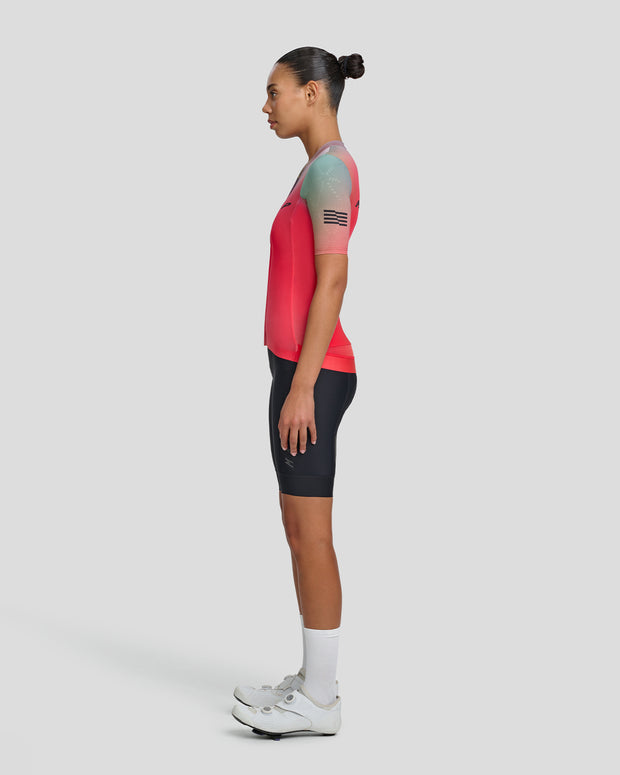 MAAP Blurred Out Pro Hex Women's Jersey 2.0 Red Mix