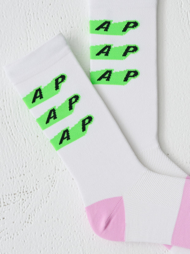 MAAP Evade X Socks White/Fluoro Green