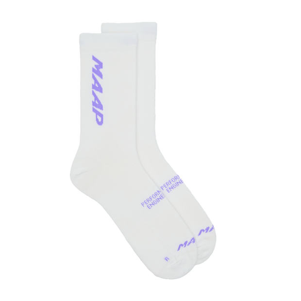 MAAP Emerge Socks White/Fluoro Purple
