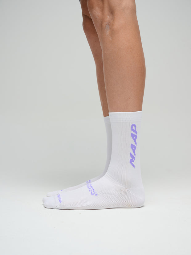 MAAP Emerge Socks White/Fluoro Purple