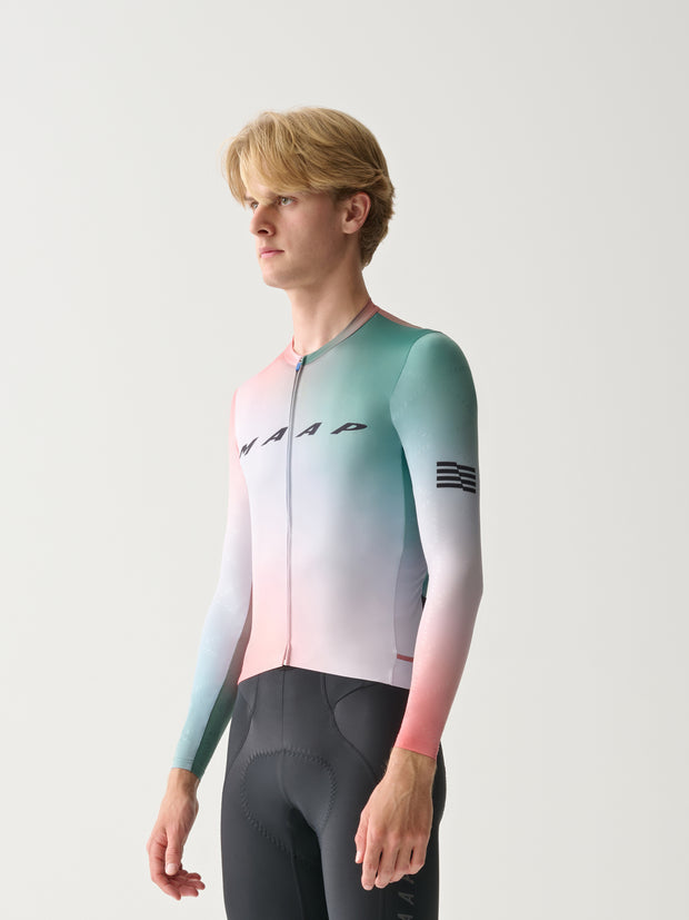 MAAP Blurred Out Pro Hex Men's Longsleeve Jersey Flame Mix - Maats Cycling Culture