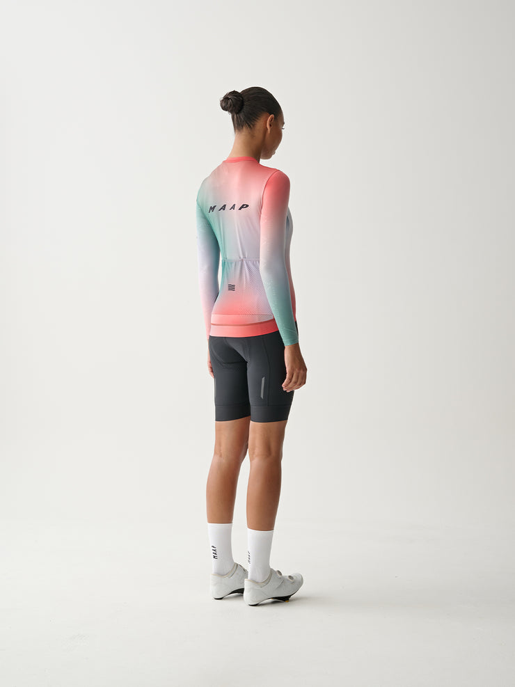 MAAP Blurred Out Pro Hex Women's Longsleeve Jersey Flame Mix - Maats Cycling Culture