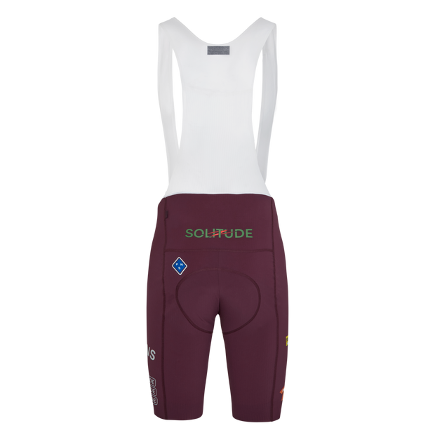 PNS Solitude Men's Logo Bib Shorts Burgundy - Maats Cycling Culture