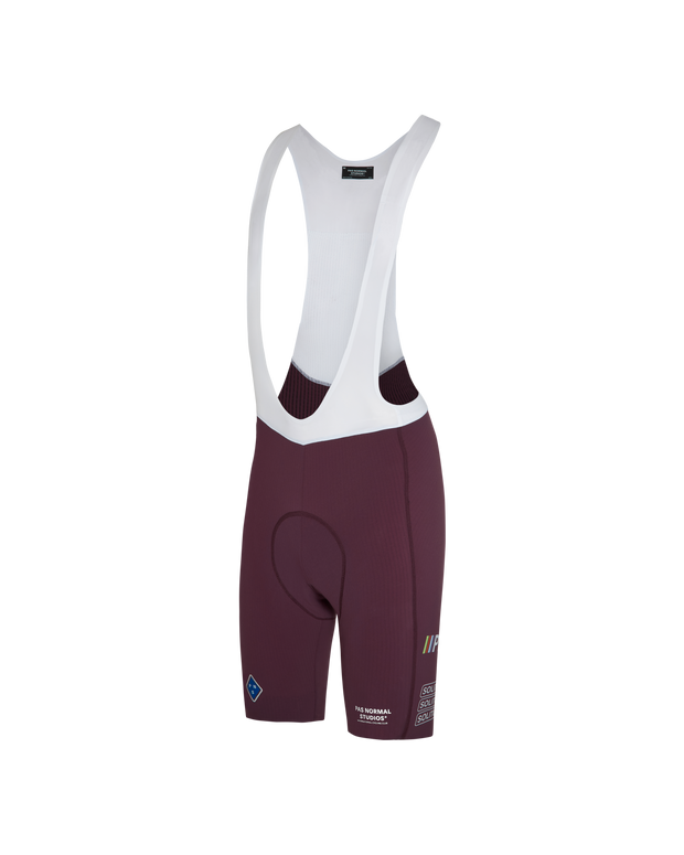 PNS Solitude Men's Logo Bib Shorts Burgundy