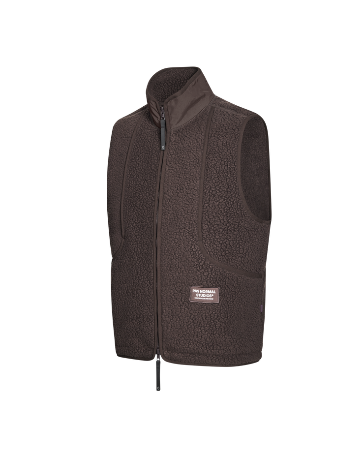 PNS Off-Race Pile Fleece Vest Light Brown