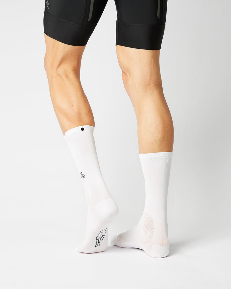 Fingerscrossed Classic Souvenir Bicycle Socks White - Maats Cycling Culture