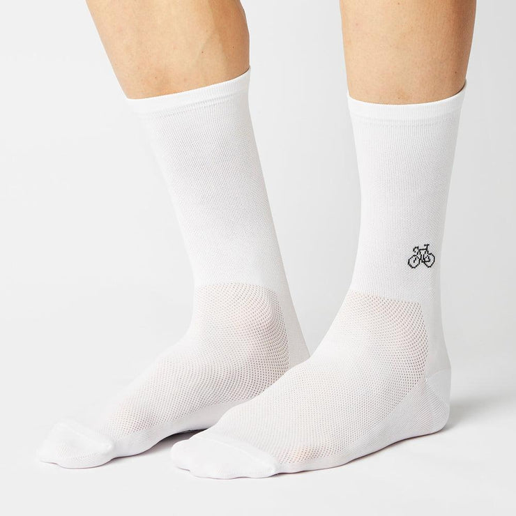 Fingerscrossed Classic Souvenir Bicycle Socks White - Maats Cycling Culture