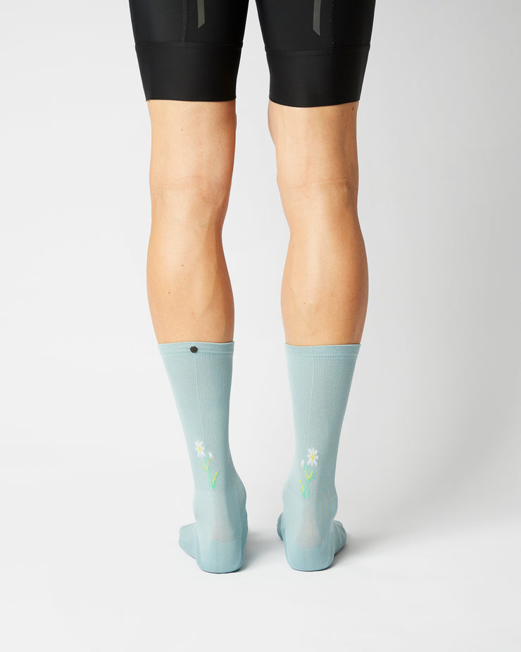 Fingerscrossed Classic Souvenir Edelweiss Socks Blue - Maats Cycling Culture