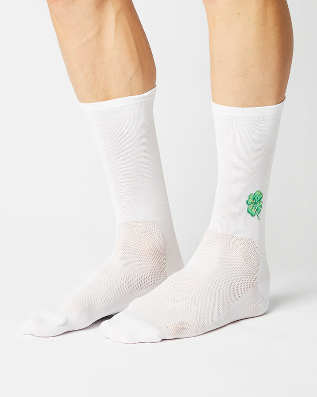 Fingerscrossed Classic Souvenir Kleeblatt Socks White