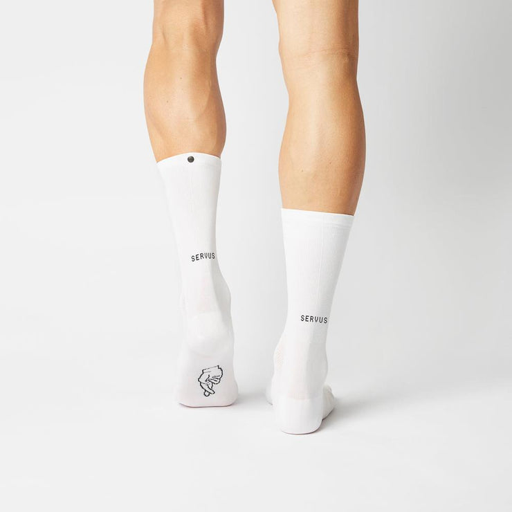 Fingerscrossed Classic Souvenir Servus Socks White - Maats Cycling Culture