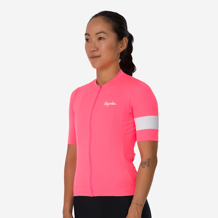 Rapha Core Women's Jersey High-Vis Pink/White | Maats.cc – Maats.cc Rapha Core Women's Jersey High-Vis Pink/White | Maats.cc – Maats.cc