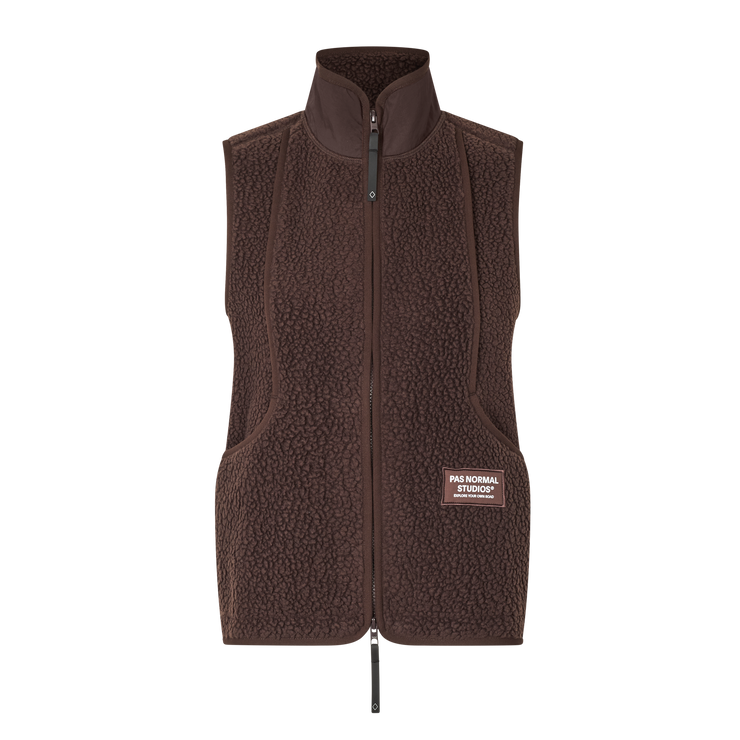 PNS Off-Race Women's Pile Fleece Vest Light Brown
