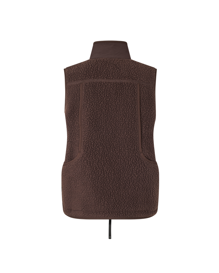PNS Off-Race Women's Pile Fleece Vest Light Brown