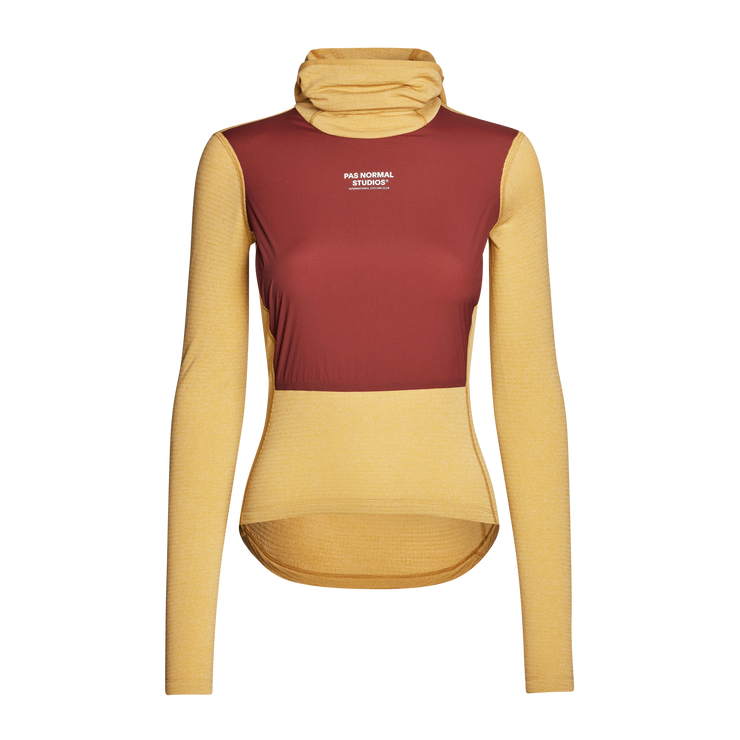 PNS Women's Thermal Hooded Longsleeve Windproof Baselayer Camel/Maroon