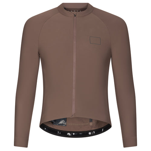 Canvas Solid Longsleeve Jersey Walnut - Maats Cycling Culture