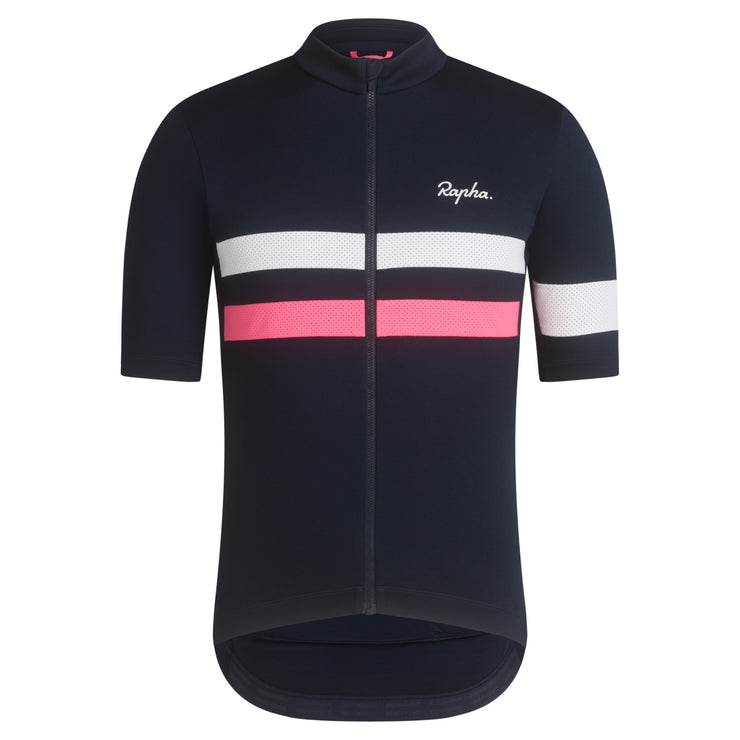 Rapha Brevet Jersey Dark Navy/High-Vis Pink/White