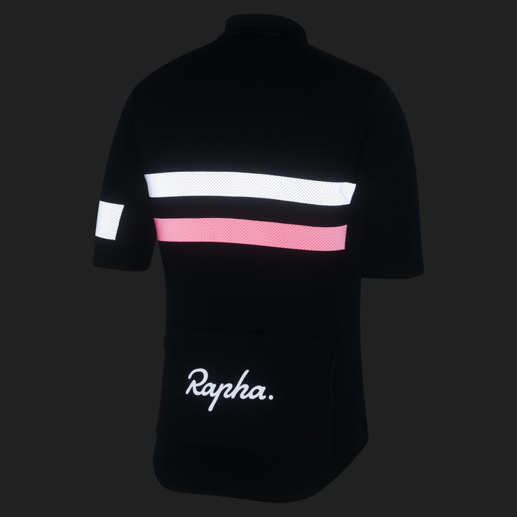 Rapha Brevet Jersey Dark Navy/High-Vis Pink/White