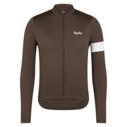 Rapha Core Men's Thermal Longsleeve Jersey Deep Coffee/White