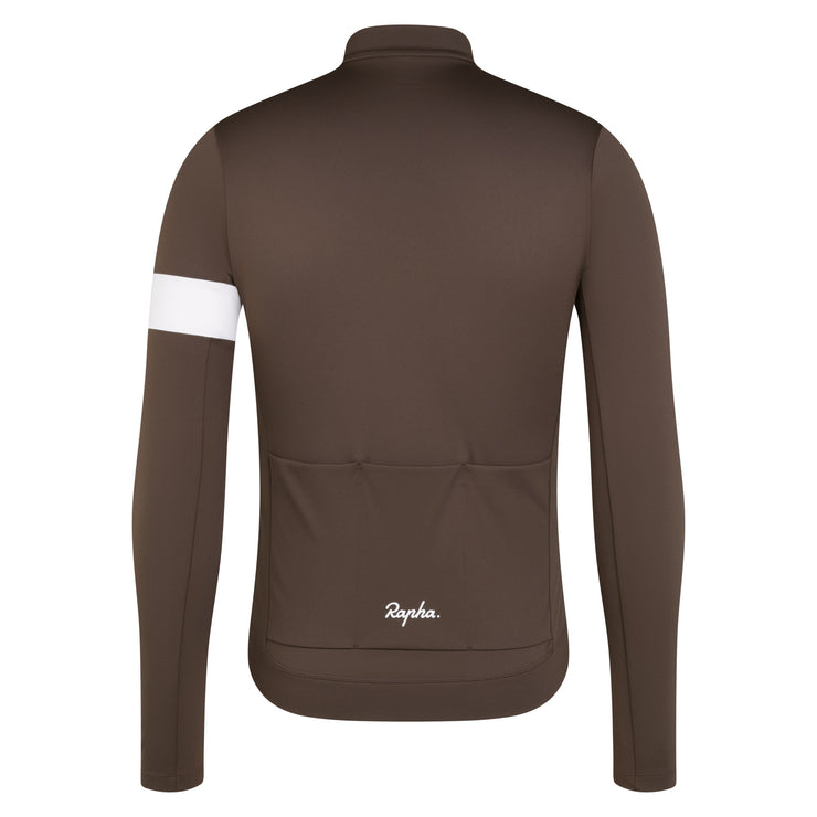 Rapha Core Men's Thermal Longsleeve Jersey Deep Coffee/White