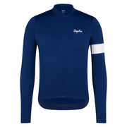 Rapha Core Men's Thermal Longsleeve Jersey Navy/White - Maats Cycling Culture