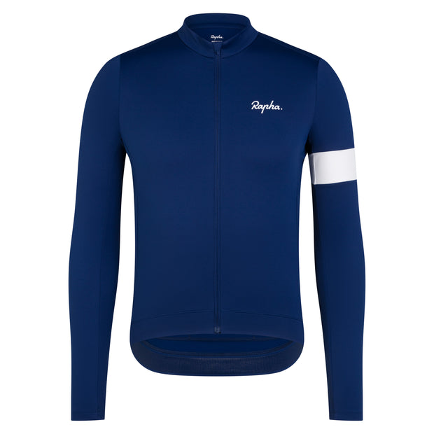 Rapha Core Men's Thermal Longsleeve Jersey Navy/White