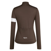 Rapha Core Women's Thermal Longsleeve Jersey Deep Coffee/White - Maats Cycling Culture