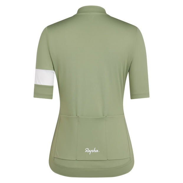 Rapha Core Women's Jersey Olive Green/White - Maats Cycling Culture