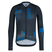 Rapha Pro Team Men's Training Lightweight Long Sleeve Jersey PRINT PACK ANTHRACITE / MYKONOS BLUE