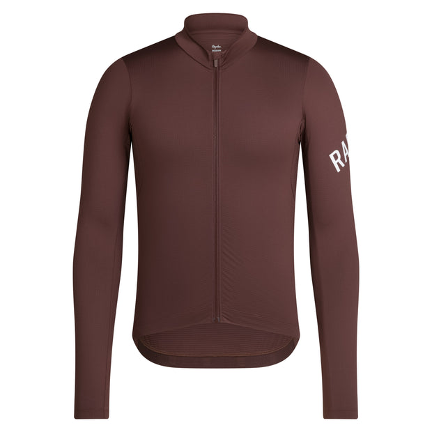 Rapha Pro Team Men's Longsleeve Midweight Jersey Walnut Brown/White - Maats Cycling Culture